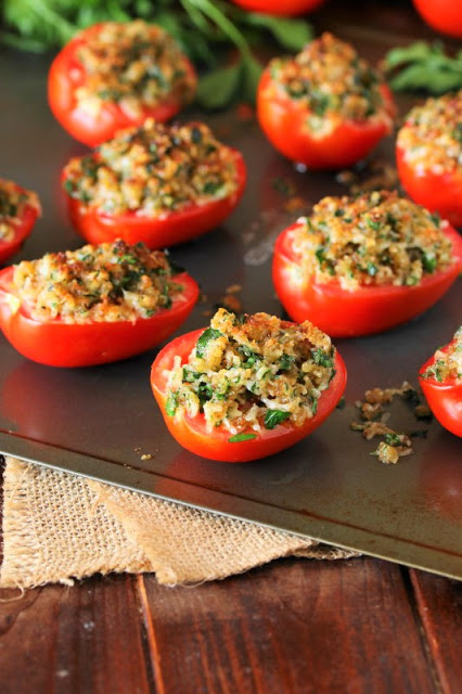 Parmesan Broiled Tomatoes by The Kitchen is My Playground