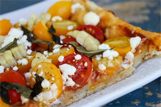 Focaccia with Heirloom Tomatoes and Goat Cheese by Tony Staab