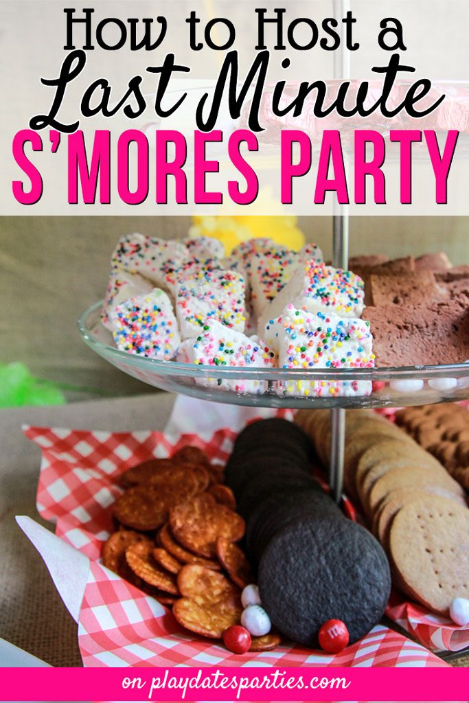 Looking for a fantastic party theme to pull together at the last minute? Try hosting a s’mores party! Click through for all the best s’mores party ideas, including what to serve (cookies anyone?) and easy decorations to make your s’mores bar both easy and fun. #smores #desserts #bar #partyideas #kidsbirthday #partyideasforkids #summer #summerparties #partyfood #partyplanning