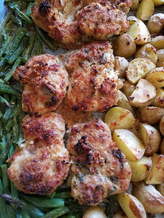 Sheet Pan Recipes: Lemon Parmesan Chicken with Roasted Potatoes and String Beans