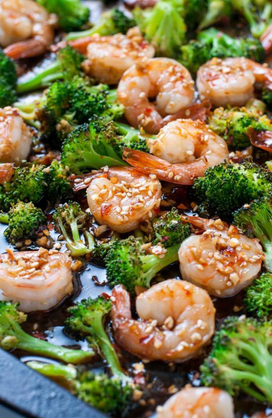 Sheet Pan Honey Garlic Shrimp and Broccoli