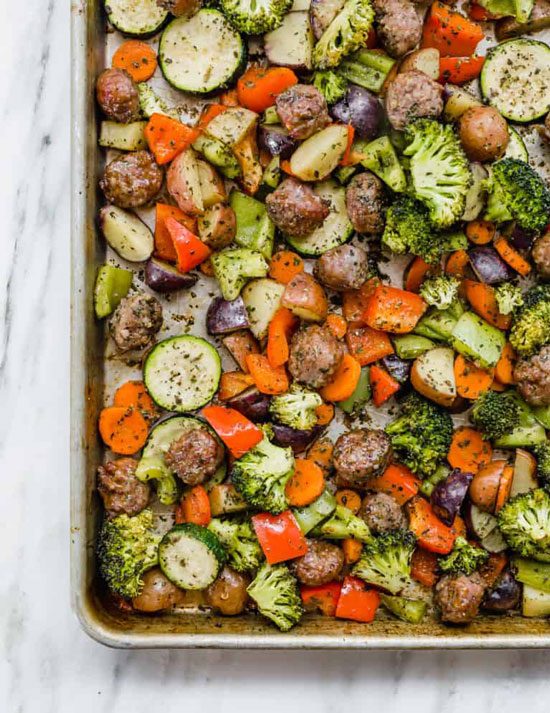 Sheet Pan Italian Sausage Vegetable Bake