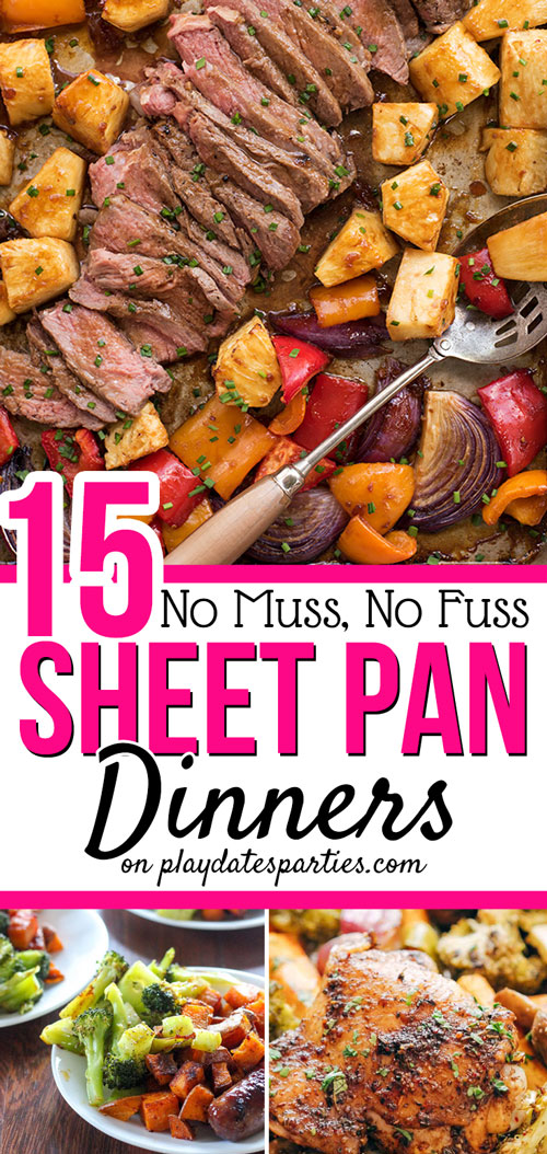 Imagine making dinner in no time, and only having ONE pan to clean up afterward. With these 15 easy sheet pan recipes you can do just that! Best of all, you can search based on your current cravings with each recipe categorized into sections like: Fish and Shrimp, Chicken, Beef and Steak, or Pork and Sausage. Make one tonight, or add them to your meal plan rotation. Yum!
#sheetpandinner #sheetpanrecipes #dinner #dinnerrecipes #recipeoftheday #easyrecipe #recipes