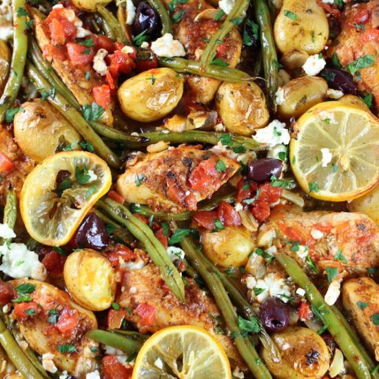 Sheet Pan Recipes: Greek Chicken with Beans and Feta