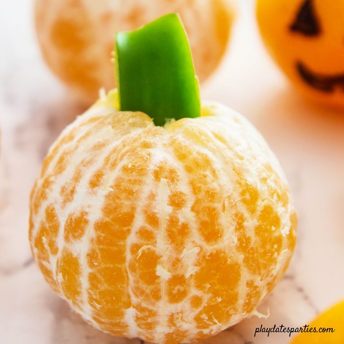 clementine pumpkin with green bell pepper