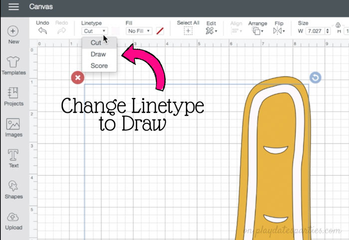 How to change a layer in Cricut Design Space from Cut to Draw