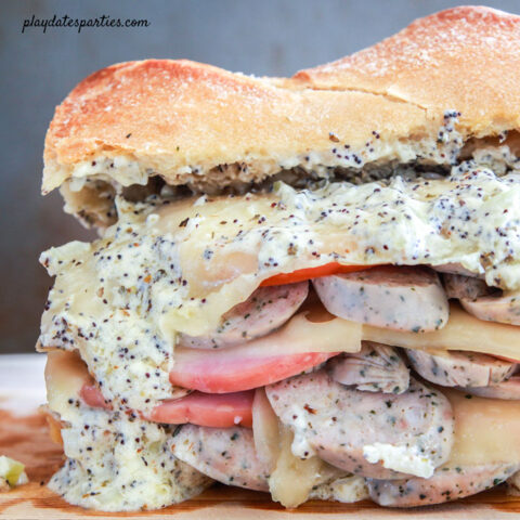 Image for Stuffed French Bread with Sausage and Canadian Bacon