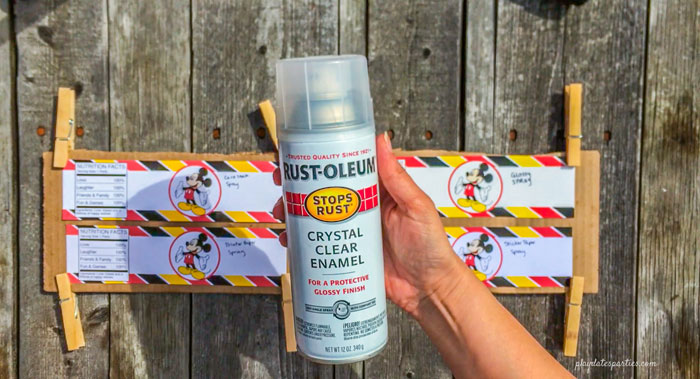 Using Rust-oleum crystal clear enamel to seal bottle labels
