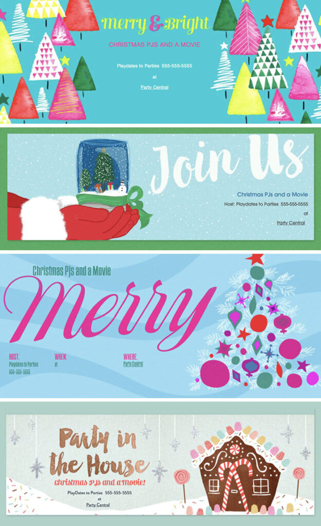 Christmas party invitations at Evite