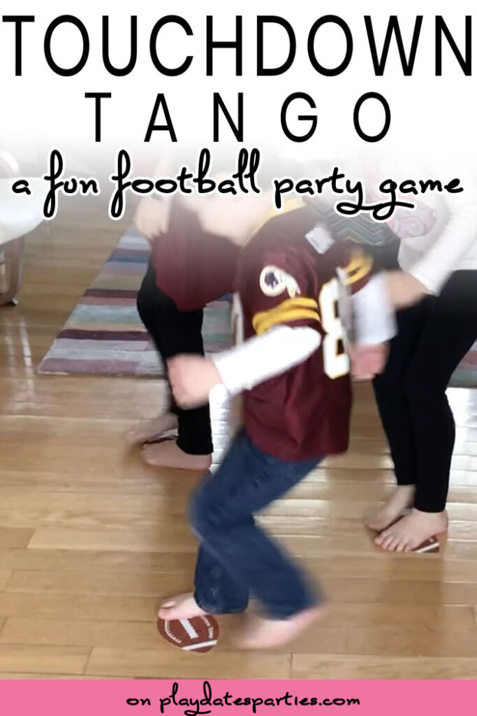 kids playing football themed party game touchdown tango