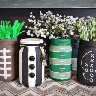 Image for Mason Jar Football Painted Centerpieces