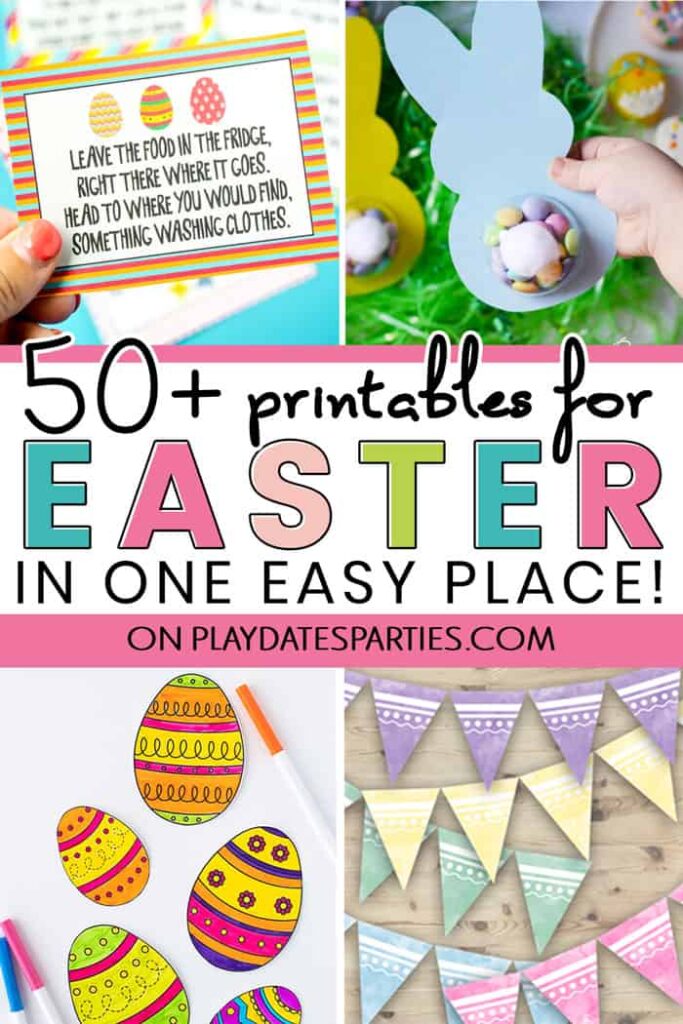 A collage of Easter projects with the title 50+  Easter printables in one place