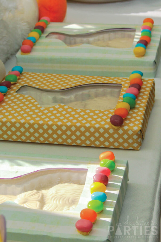 boxed chocolate bunnies trimmed with jelly beans