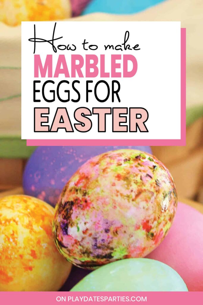 close up of marbled eggs for easter