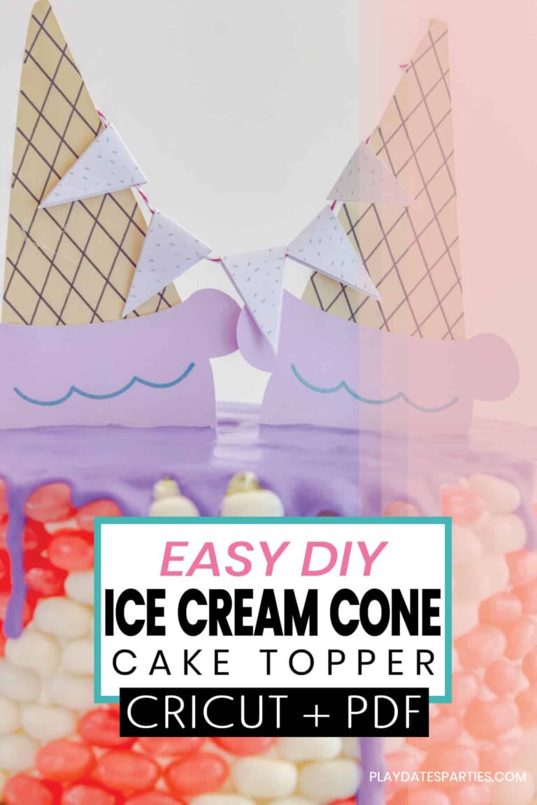 DIY Ice Cream Cake Topper (Cricut + Printable)