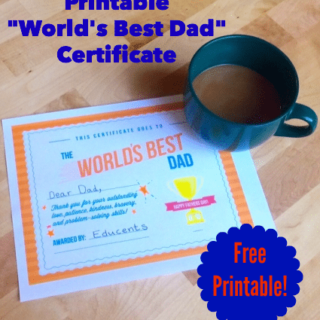 Image for World's Best Dad Certificate
