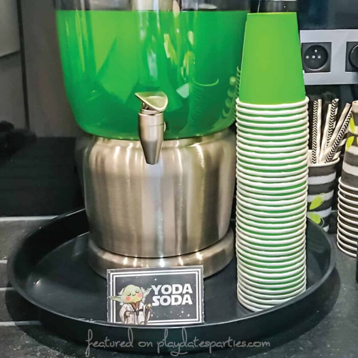 Yoda soda for a star wars birthday party