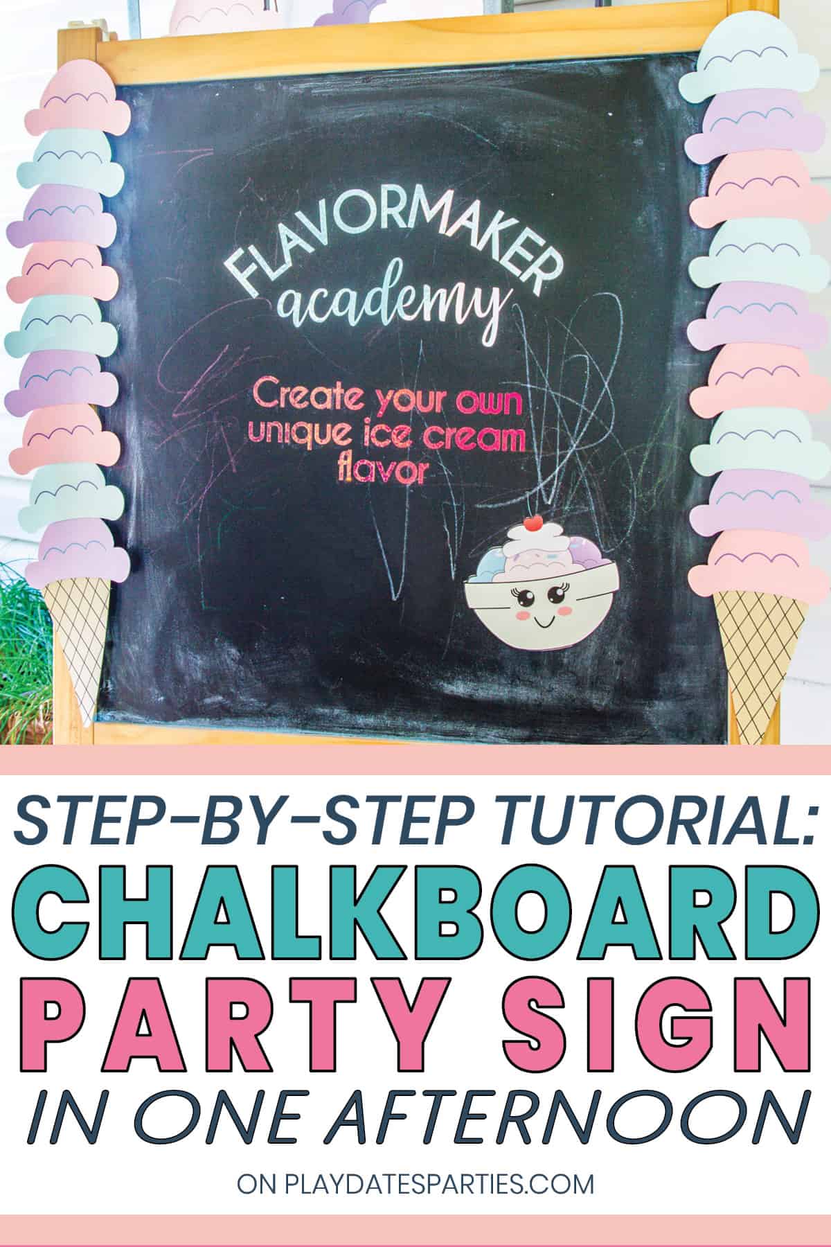 Chalkboard Party Sign Ice Cream Flavormaker Academy 6 
