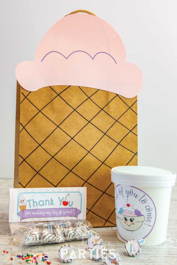 Easy DIY Ice Cream Favor Bags