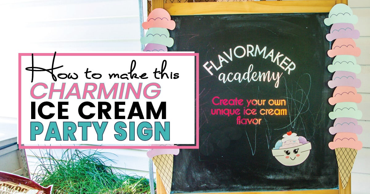 Chalkboard Party Sign Ice Cream Flavormaker Academy 12 