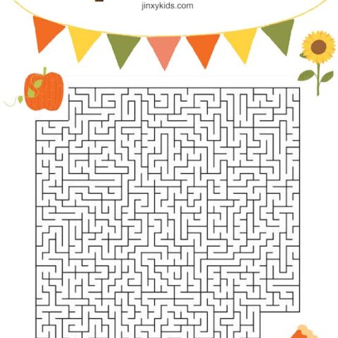 Image for Printable Pumpkin Pie Maze for Thanksgiving Fun