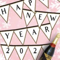 New Year's Eve Banners & Wine Bottle Labels