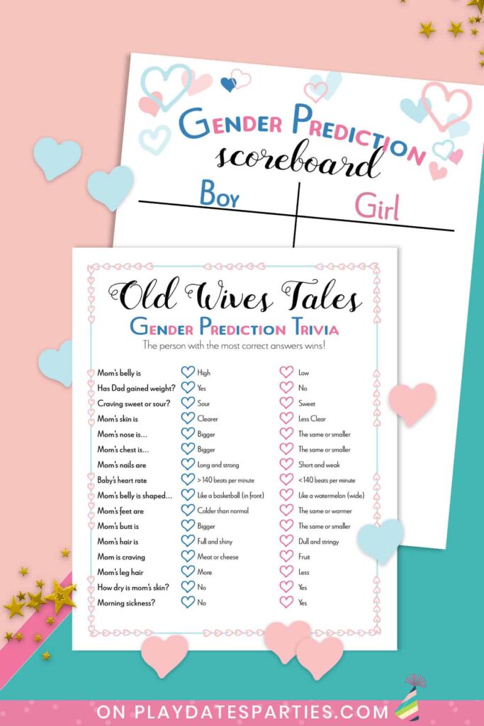 Gender Reveal Party Printables  Baby gender reveal party games, Gender  reveal games printables, Gender reveal