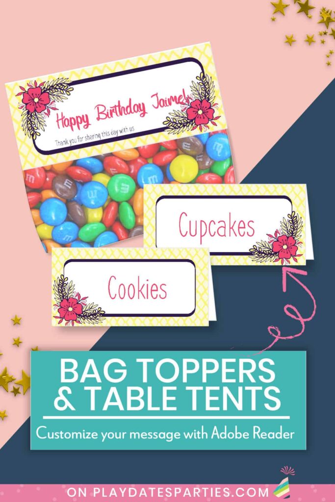 Image showing filled in bag topper and food labels 