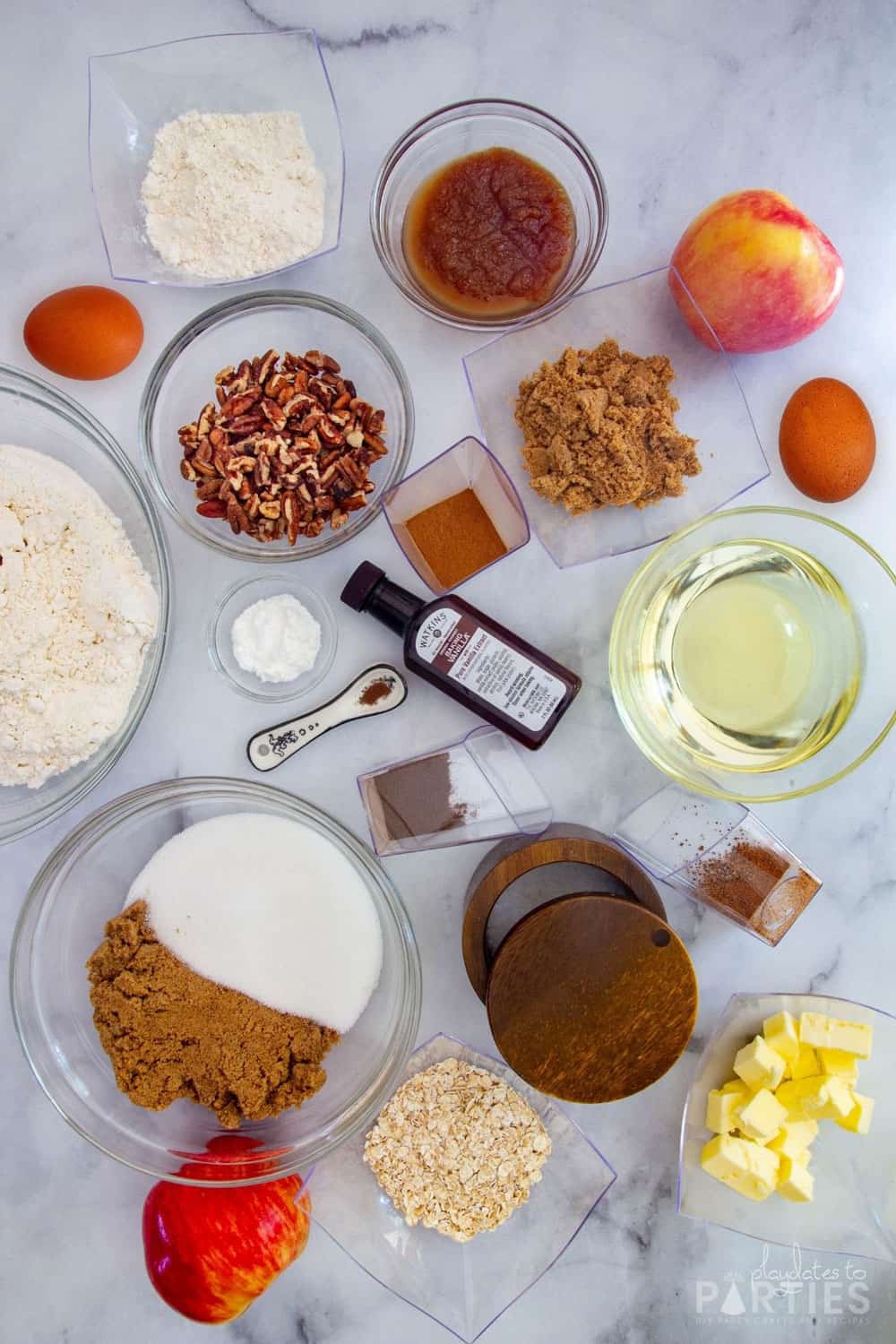 ingredients needed to make apple bread.