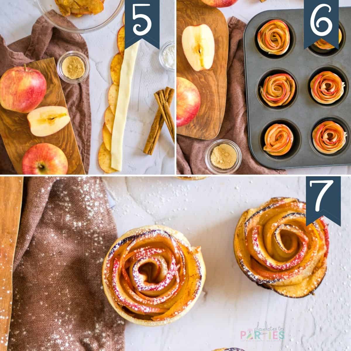 how to make apple roses steps 5-7