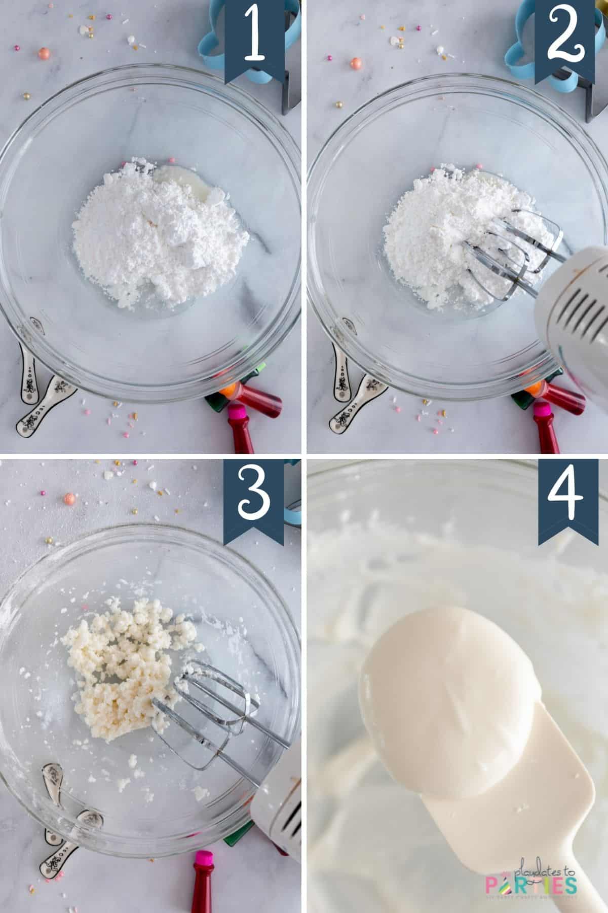 How to make easy sugar cookie icing in four steps.