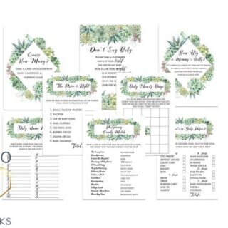 Image for Modern Geometric Succulents Baby Shower Games