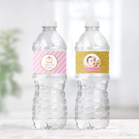 Carousel themed water bottle labels.