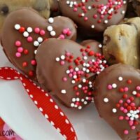 Image for Chocolate Covered Chocolate Chip Cookie Dough Hearts Recipe