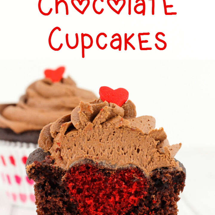 Image for Hidden Heart Chocolate Cupcakes Recipe