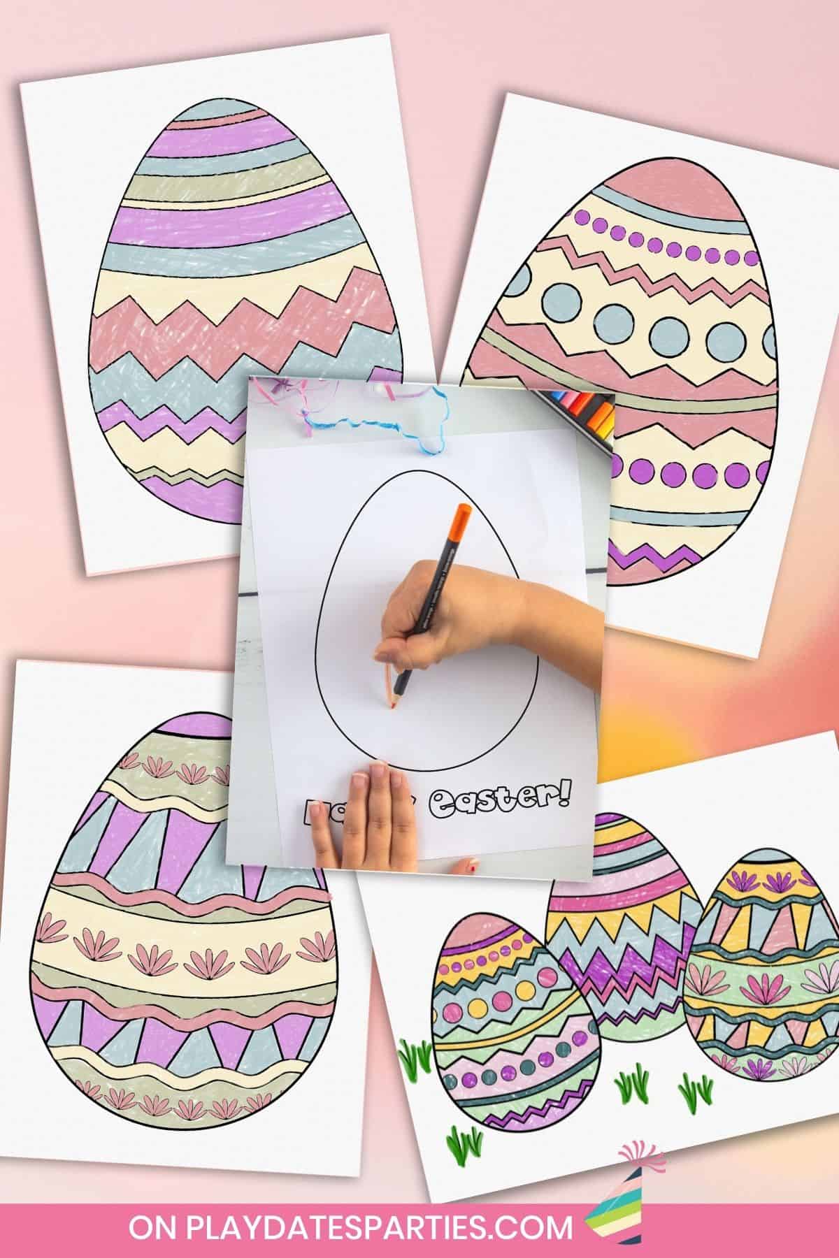 one easter egg coloring page