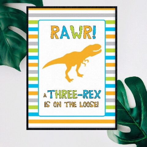 Image for Three-Rex Party Sign