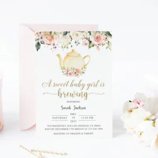 Image for A Baby is Brewing Tea Party Invitation