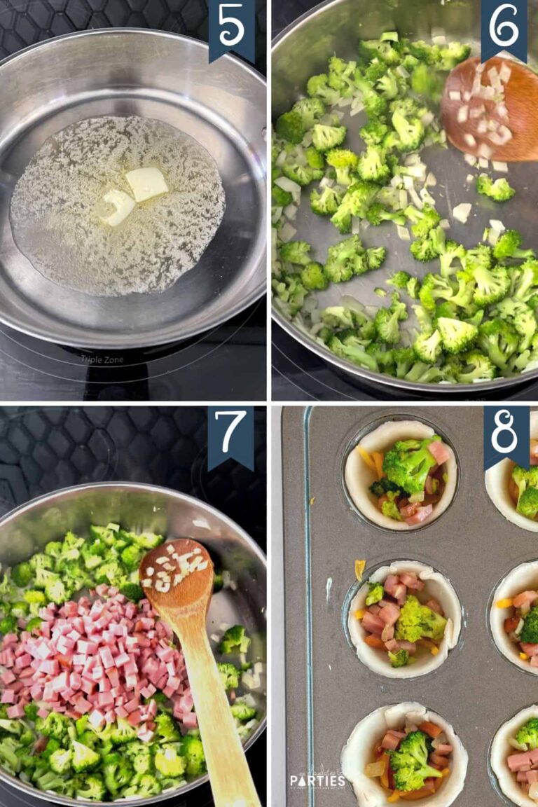 Ham and Broccoli Quiche Bites