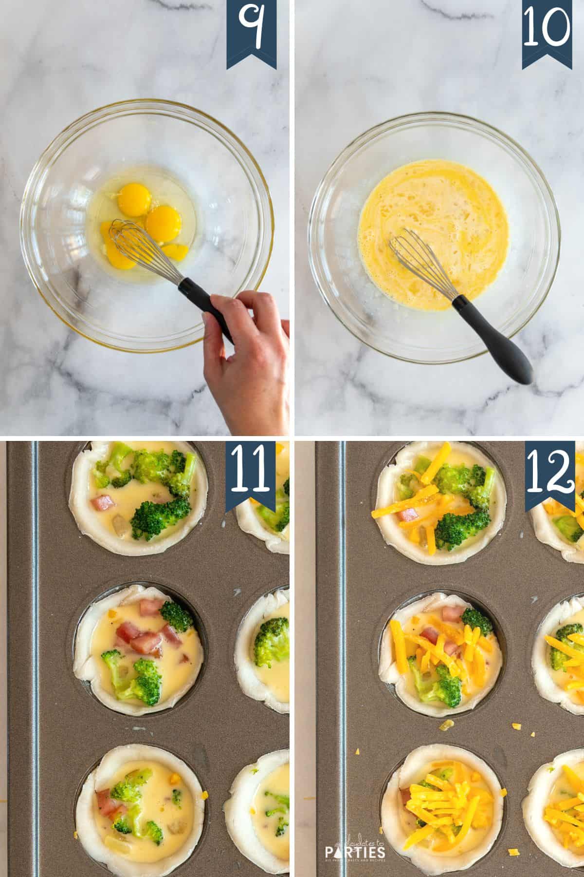 How to Make Ham and Broccoli Quiche Bites steps 9-12.