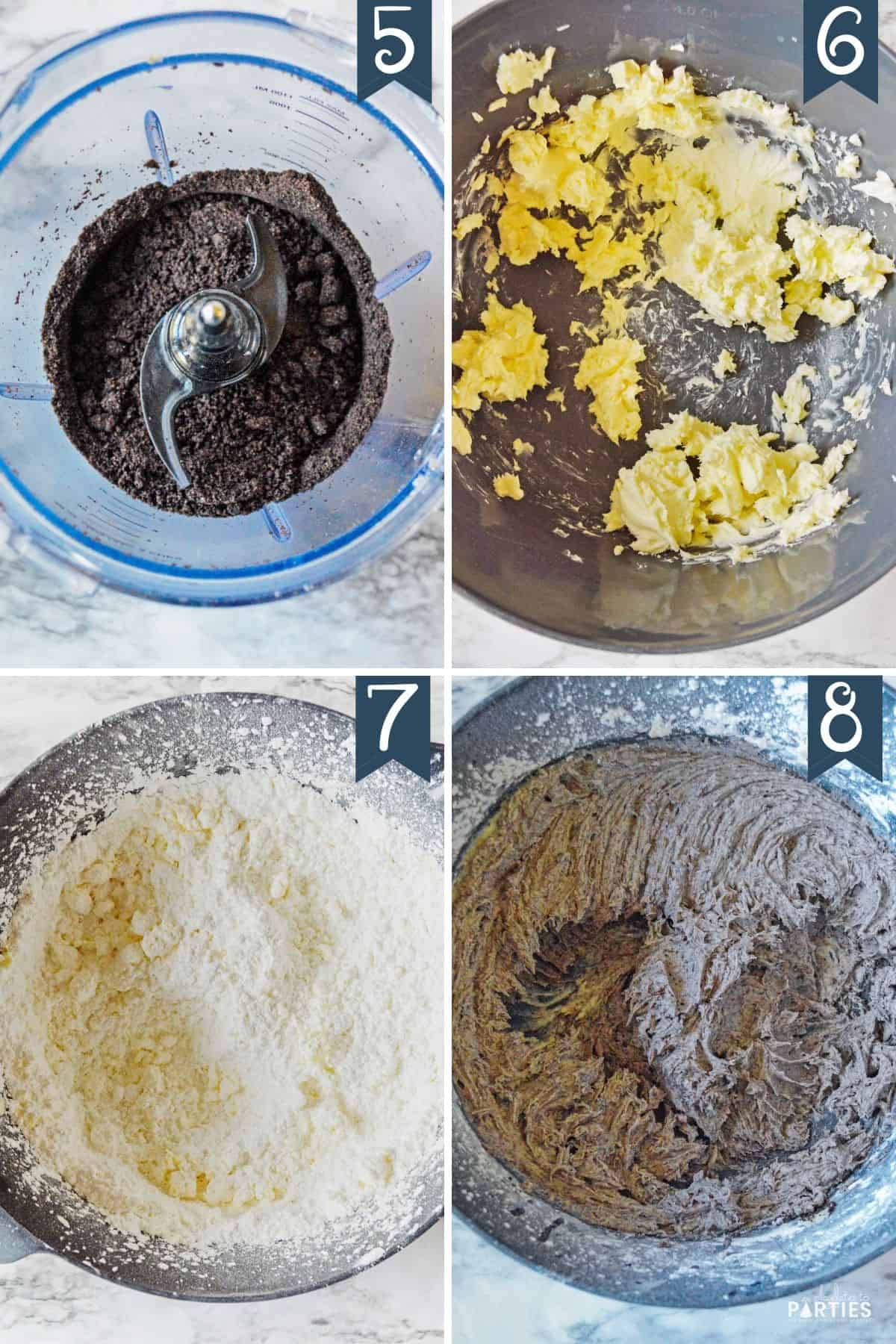 How to Make Oreo Cupcakes with Cookies and Cream Frosting Steps 5-8.