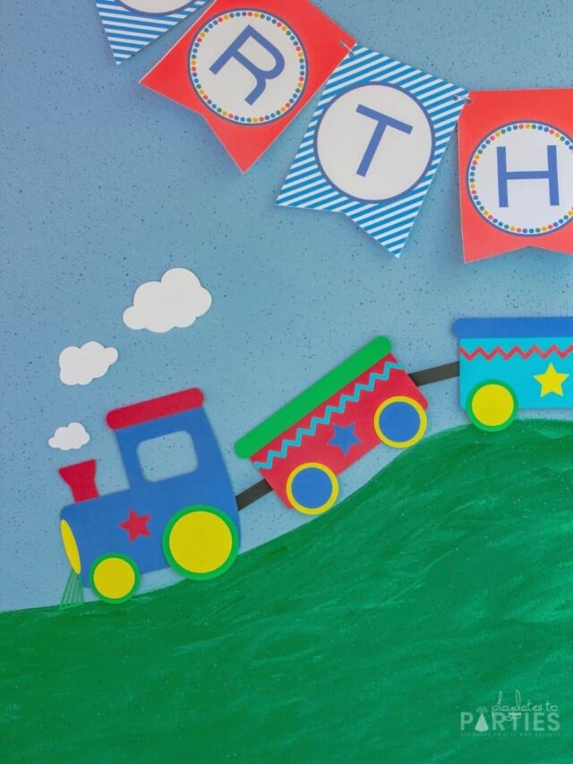 Easy Layered Paper Train Decoration Playdates to Parties