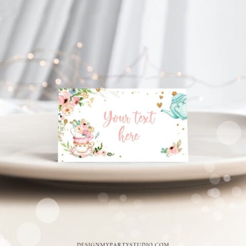 Tea party themed food label.