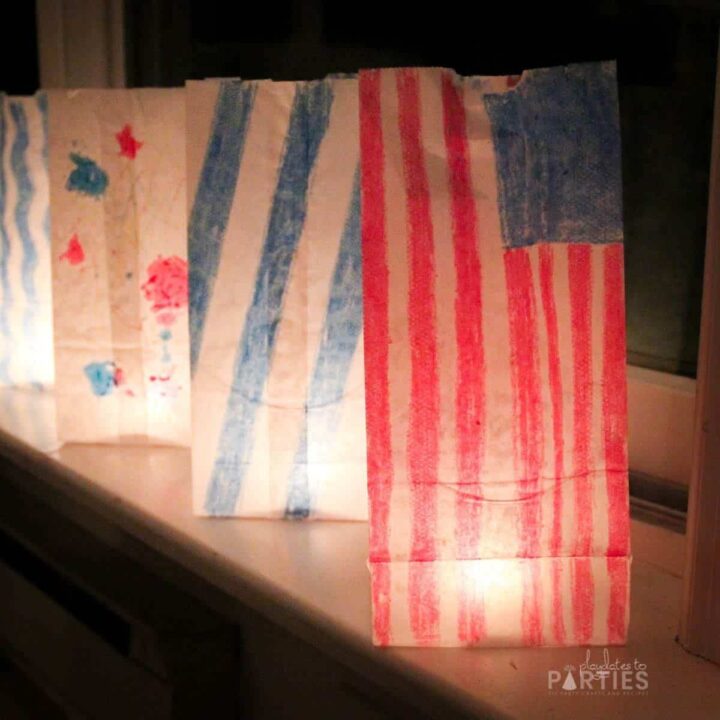 DIY paper luminaries glowing in the dark.