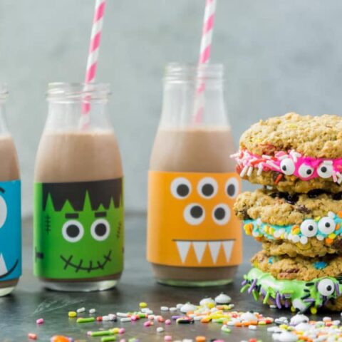 Image for Monster Milk and Cookie Sandwiches (with printable labels!)