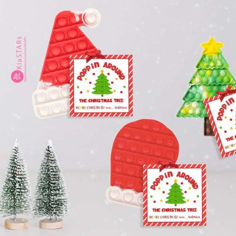 Pop it Christmas gift tags.