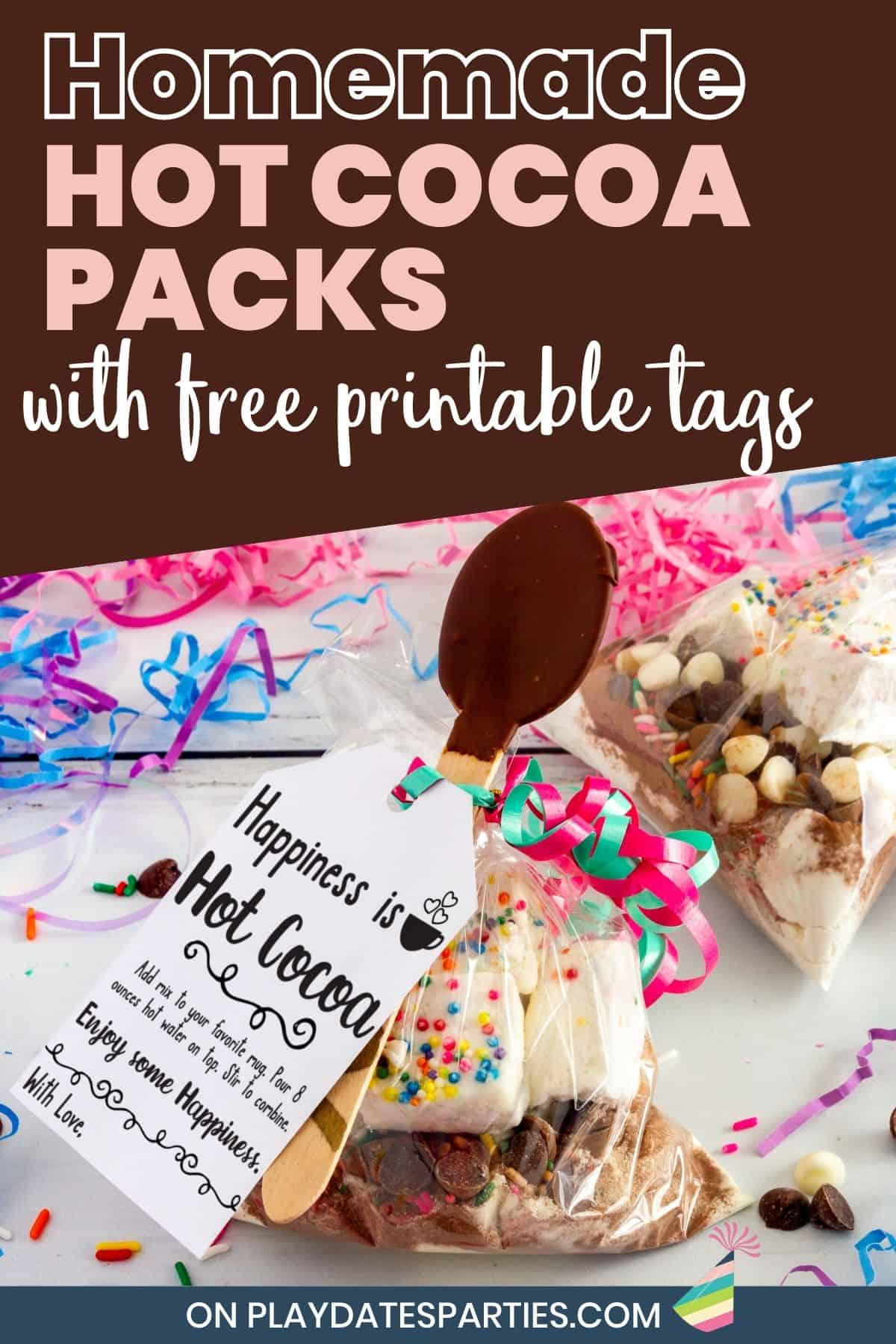 Homemade Hot Cocoa gift packs with free printable tags.
