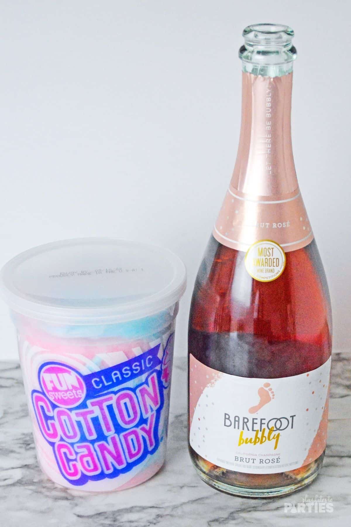 Cotton Candy and a bottle of champagne.