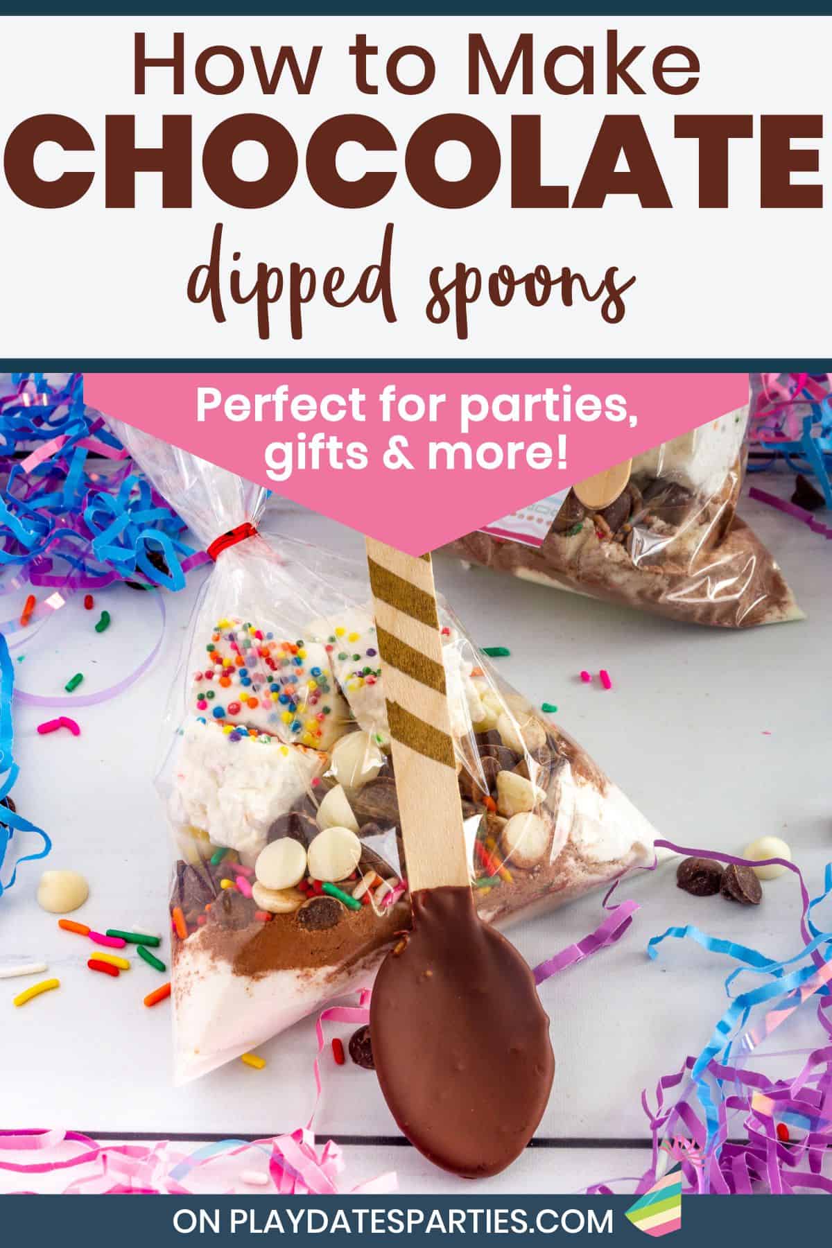 How to make chocolate dipped spoons for parties, gifts, and more.