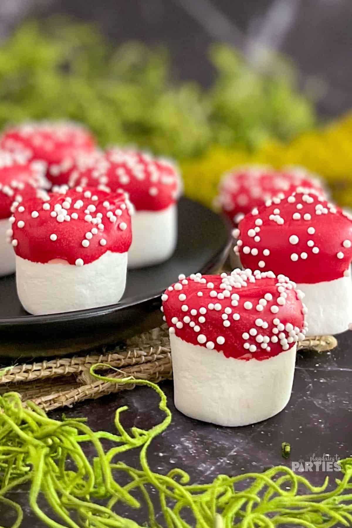 A cute edible toadstool for a party snack.